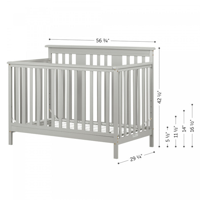 Cotton Candy Baby Crib 4 Heights With Toddler Rail - Soft Grey