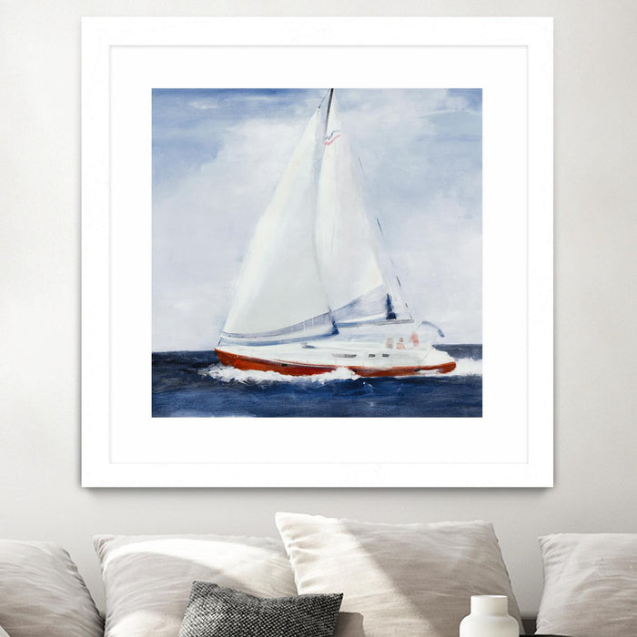 \"Chasing The Sun\" Matted and Framed White 30x30 Wall Art