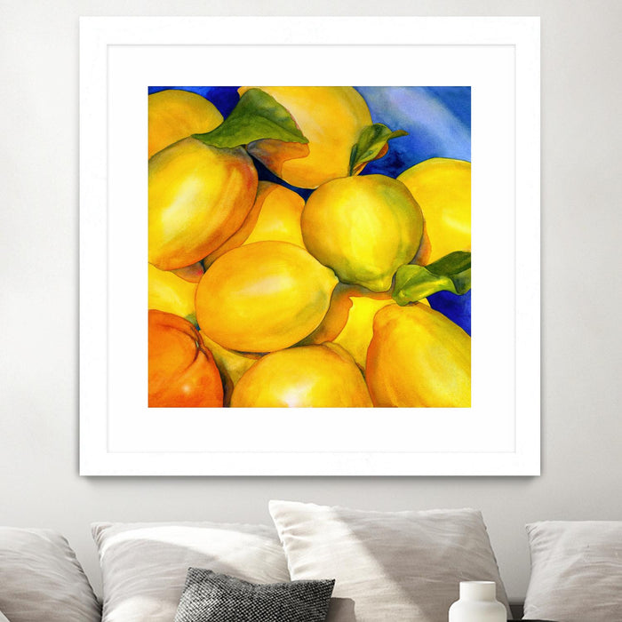 \"Zest For Life\" Matted and Framed White 36x36 Wall Art