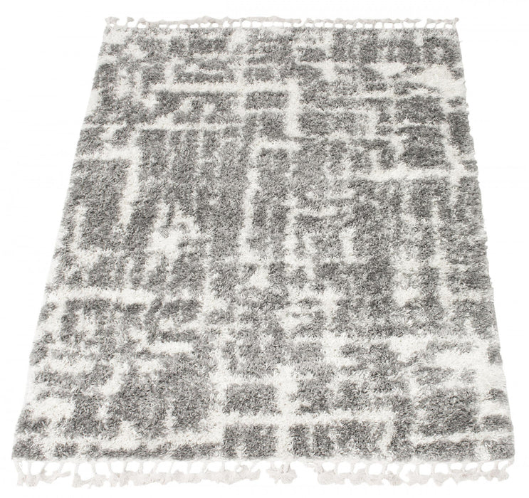 Helma Urban Cream, Dark Grey Shag 3'11\" X 5'11\" Area Rug