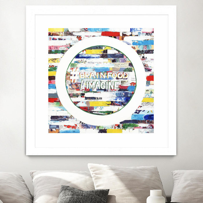 \"Smoke Circus Iv\" Matted and Framed White 36x36 Wall Art
