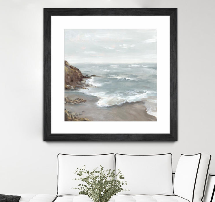 \"Beautiful Bay\" Matted and Framed Black 36x36 Wall Art