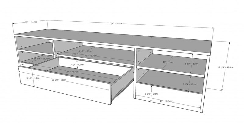 Nordika Rustik 72\" TV Stand - Black