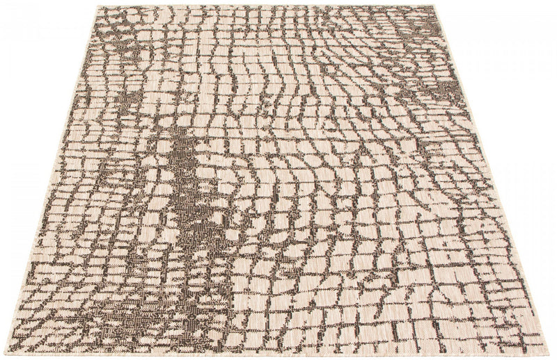 Sadie Safari Silver-Black Area Rug - 7'10\" x 10'2\"