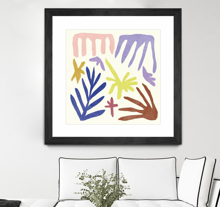 \"Coral Construction Ii\" Matted and Framed Black 30x30 Wall Art