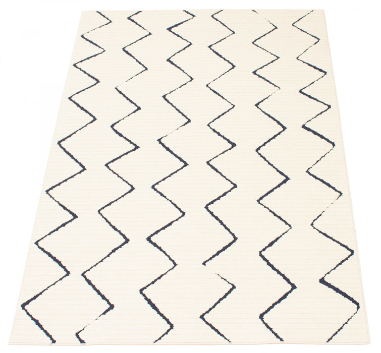 Kimi Blue-Ivory 3'11\" x 5'7\" Area Rug