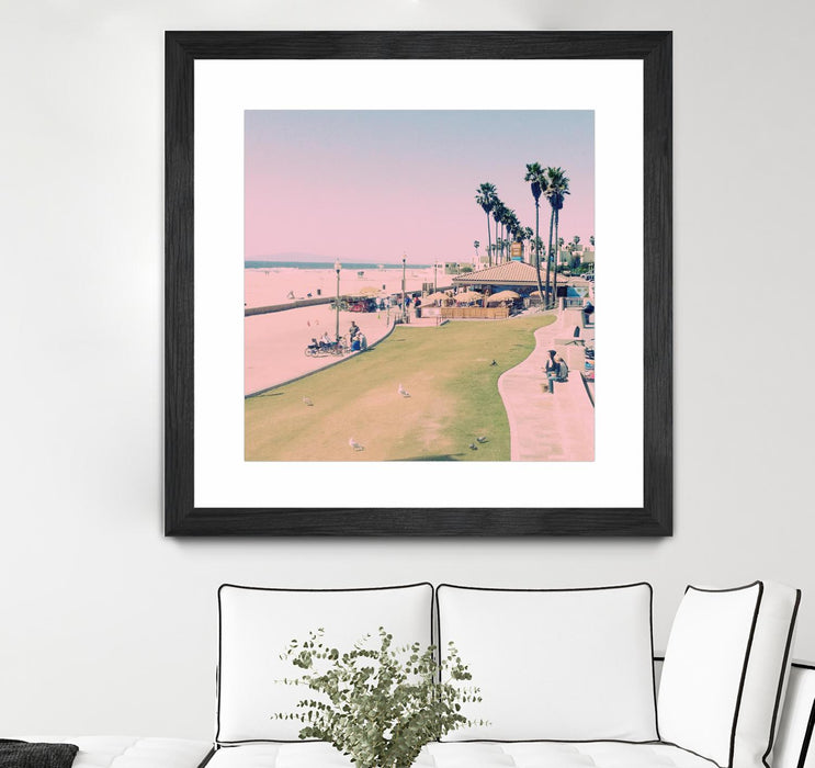 \"Summer Days\" Matted and Framed Black 30x30 Wall Art