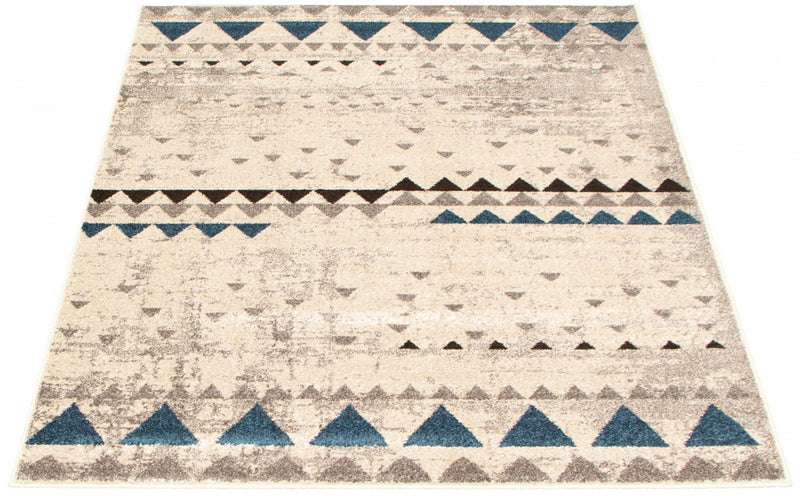 Raja Ivory-Blue Area Rug - 3'11\" x 5'7\"