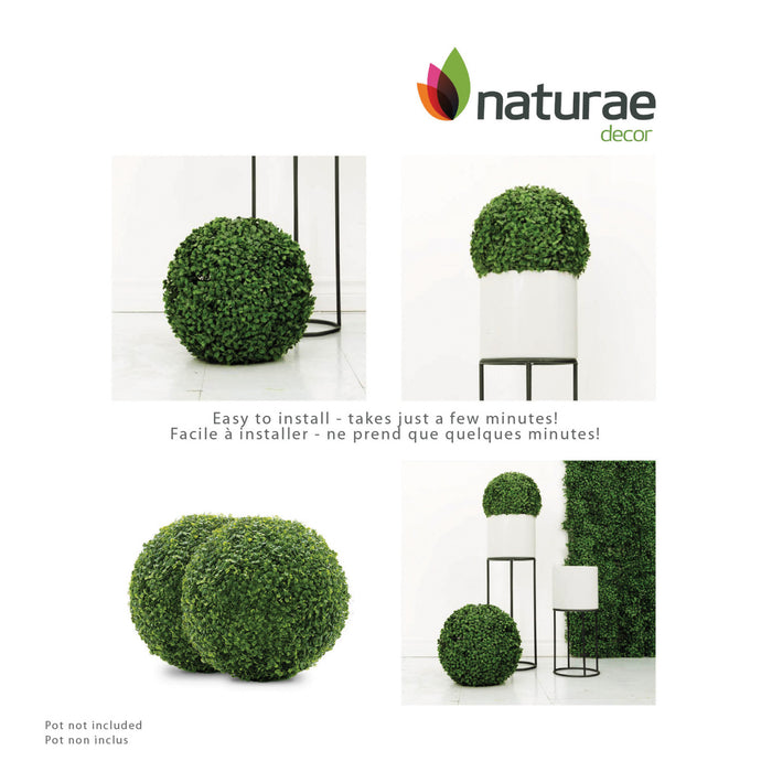 Artificial Boxwood 11\" Foliage Ball 2 Pieces