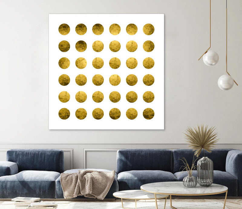 \"Golden Spots White\" Giant Art 54x54 Wall Art