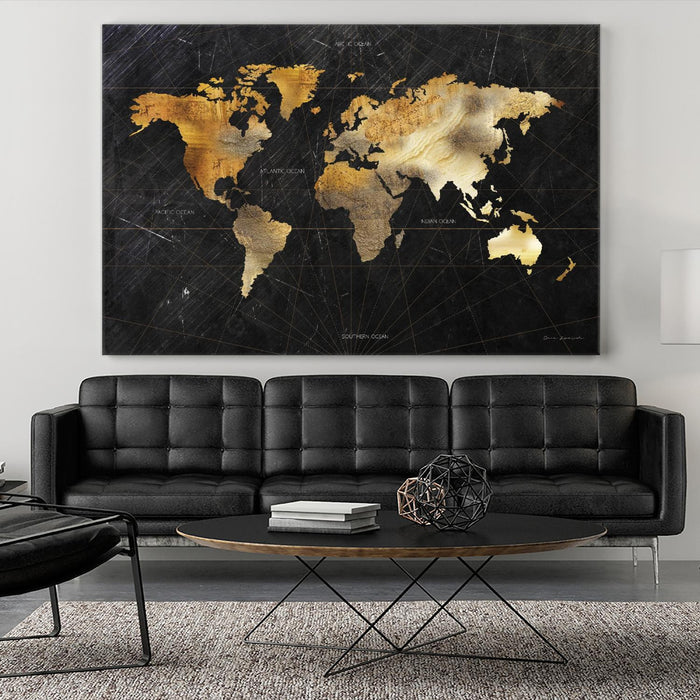 \"Dramatic World Map\" Giant Art 72x48 Wall Art