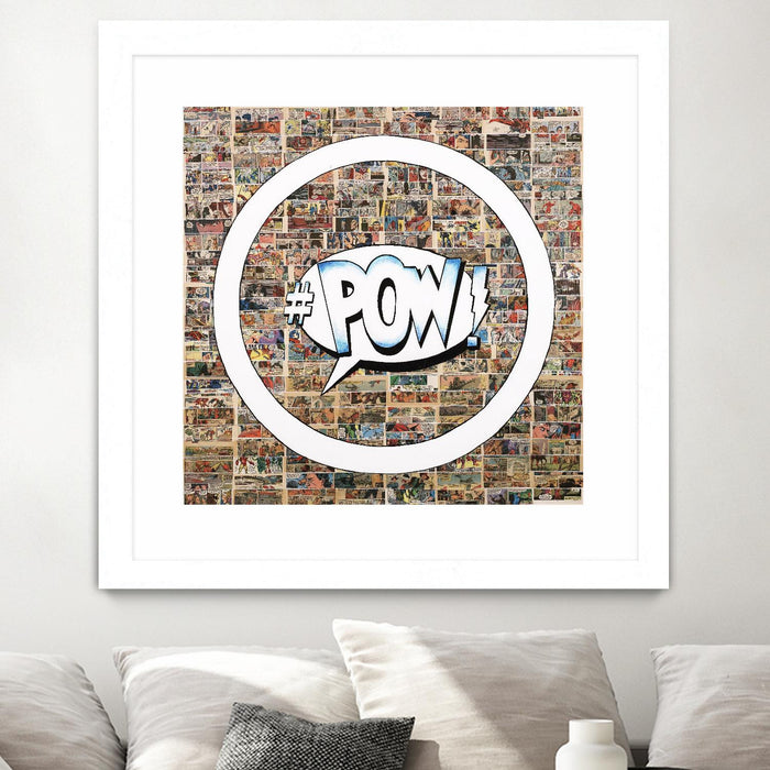 \"Smoke Circus I\" Matted and Framed White 30x30 Wall Art