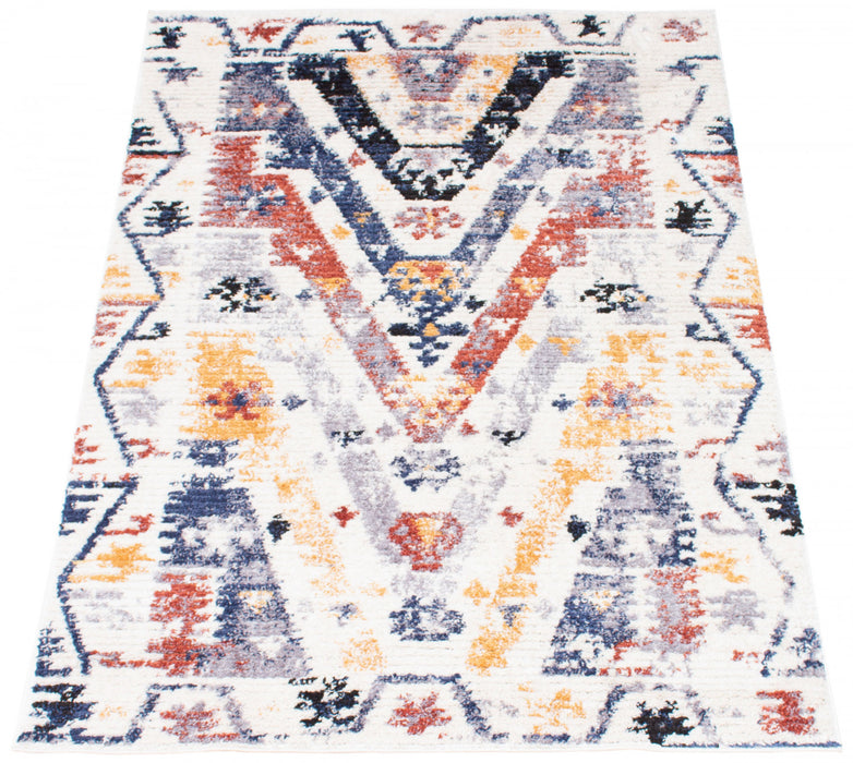 Paloma Quashqai White Area Rug - 6'7\" x 9'6\"