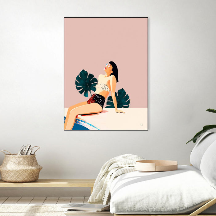 \"Sunday\" Canvas Framed Black 24x32 Wall Art