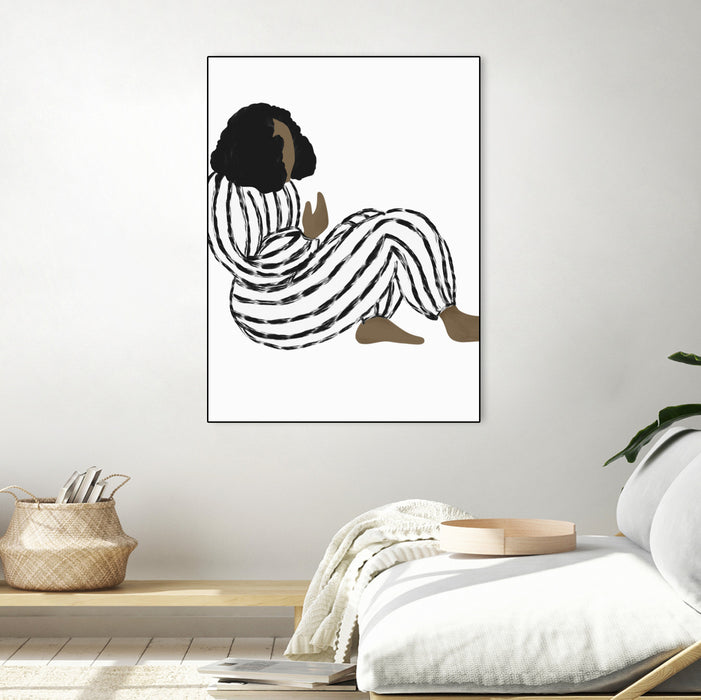 \"Form Vi\" Canvas Framed Black 24x32 Wall Art