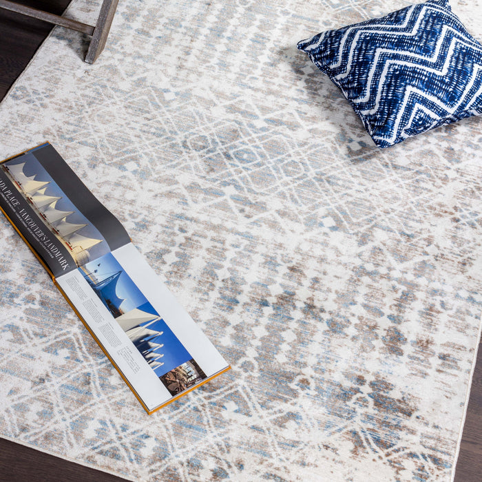 Shi Moroccan Blue 3x5 Area Rug