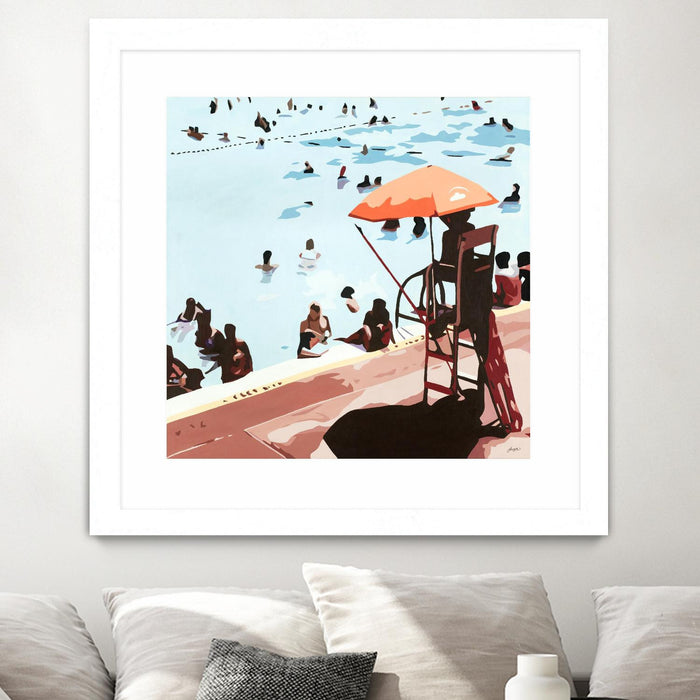 \"It's All Going Just Swimmingly\" Matted and Framed White 36x36 Wall Art