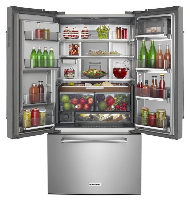 KitchenAid 36\" 24 Cu. Ft. French-Door Refrigerator - Stainless Steel with PrintShield™ Finish - KRFC704FPS