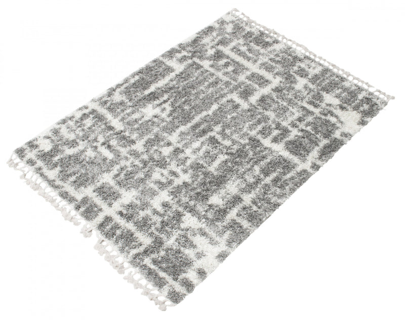 Helma Urban Cream, Dark Grey Shag 3'11\" X 5'11\" Area Rug