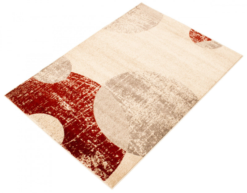 Ellegance Ivory / Red 3'11\" x 5'7\" Area Rug