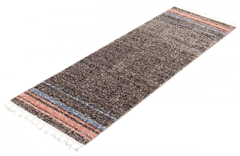 Vera Earth Taupe/Ivory Area Rug - 2'7\" x 8'4\"