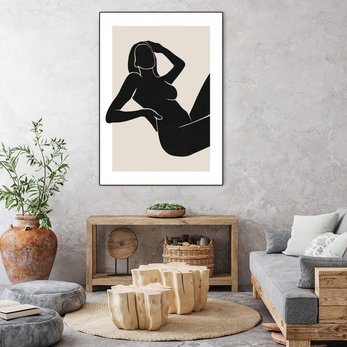 \"Untitled\" Canvas Framed Black 30x40 Wall Art