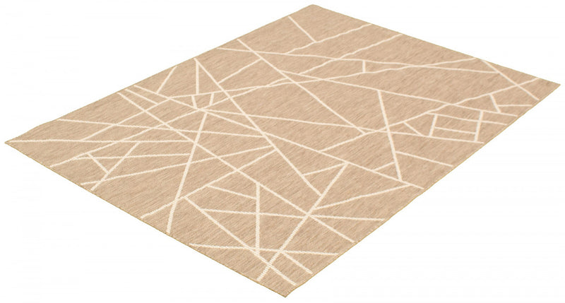 Sadie Abstract Taupe-Champagne Area Rug - 7'10\" x 10'2\"