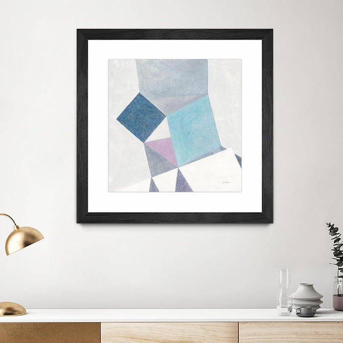 \"Bay Bridge V1\" Matted and Framed Black 30x30 Wall Art