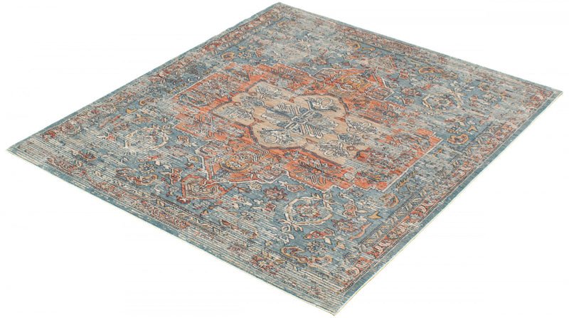 Baina Heriz Blue Area Rug - 6'7\" x 9'10\"