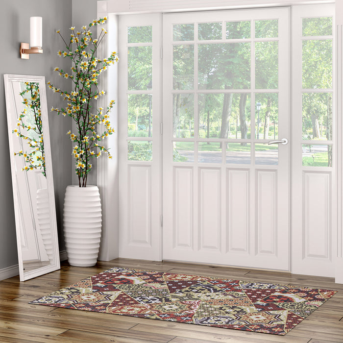Bellezza Red-Green Area Rug - 2'2\" x 6'0\"