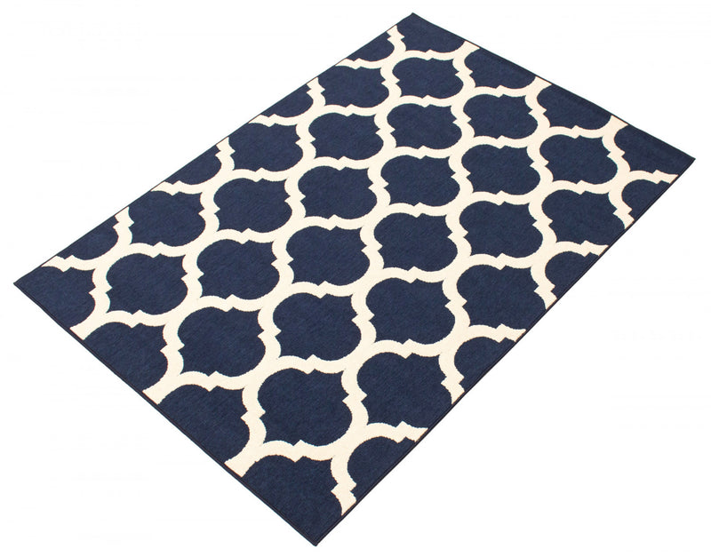 Sophie Ivory-Navy Area Rug - 4'7\" x 6'7\"