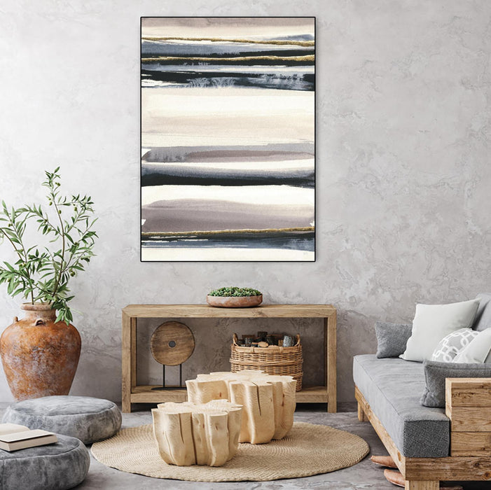 \"Gilded Grey Iii\" Canvas Framed Black 18x24 Wall Art