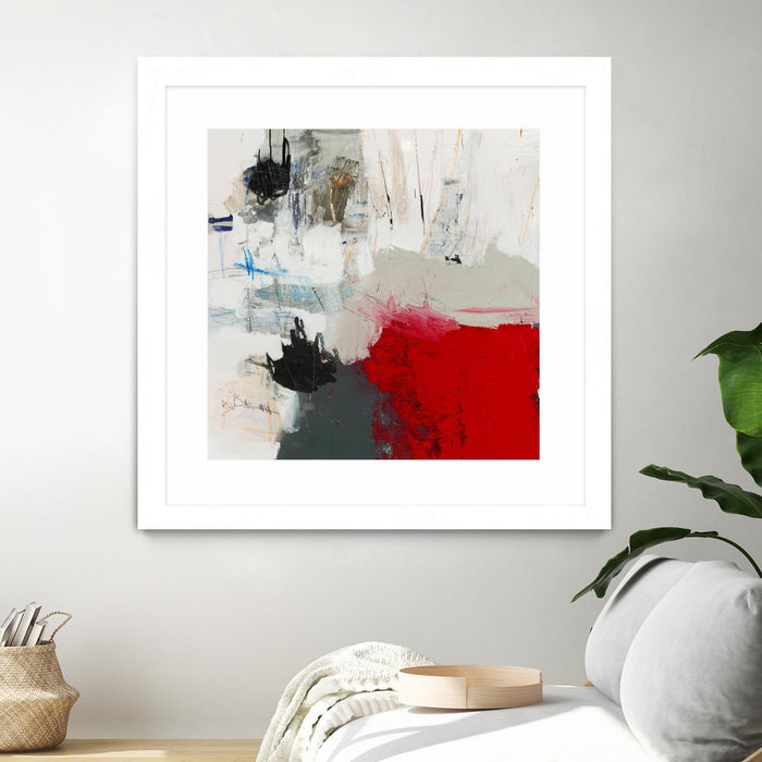 \"The Mountain Comes To You\" Matted and Framed White 36x36 Wall Art