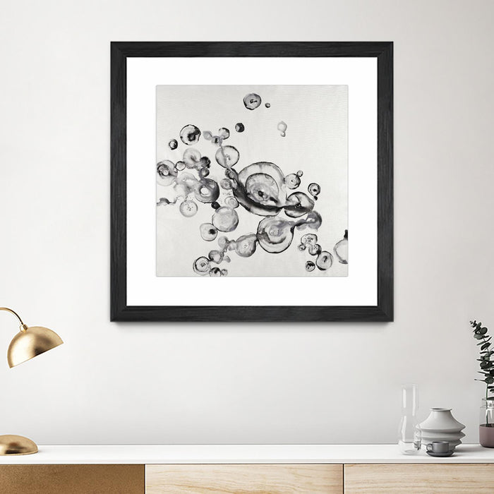 \"Transparent Onyx\" Matted and Framed Black 30x30 Wall Art