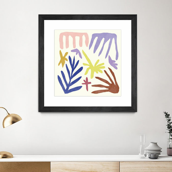 \"Coral Construction Ii\" Matted and Framed Black 30x30 Wall Art