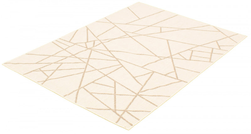 Sadie Abstract Champagne-Taupe Area Rug - 5'3\" x 7'7\"