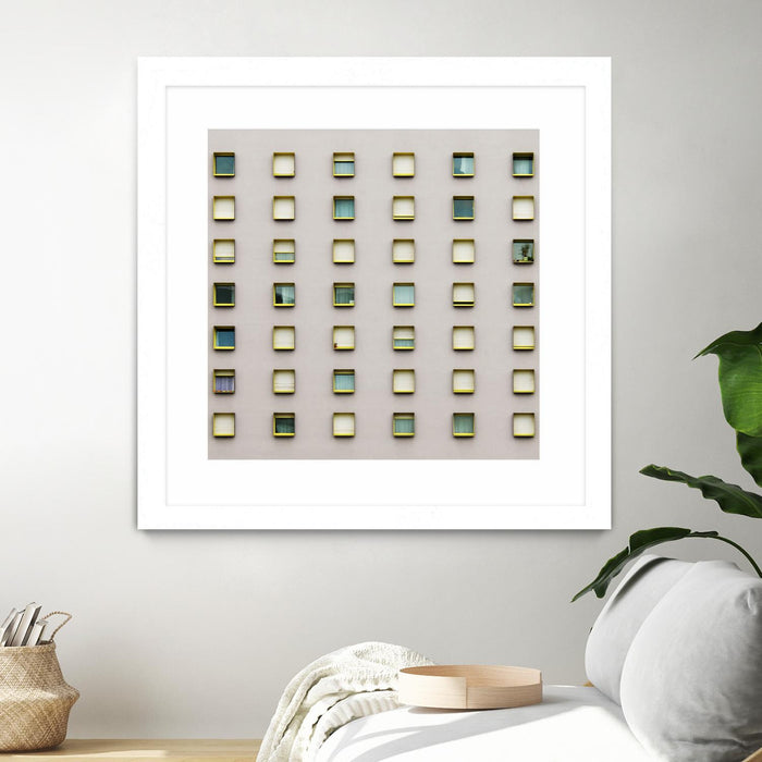 \"Windows Ii\" Matted and Framed White 30x30 Wall Art