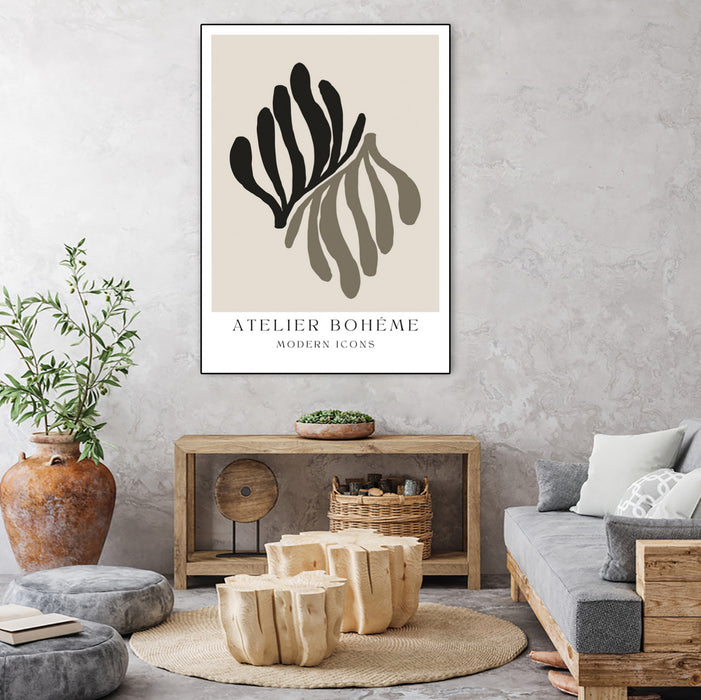 \"Atelier Bohème No.1\" Canvas Framed Black 24x32 Wall Art