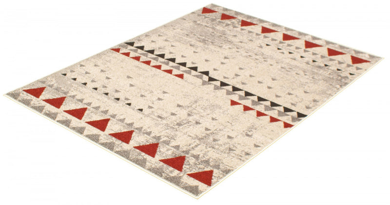 Raja Ivory-Red Area Rug - 5'3\" x 7'3\"