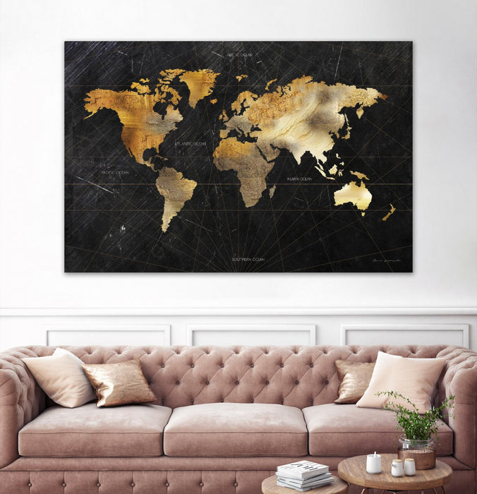 \"Dramatic World Map\" Giant Art 72x48 Wall Art