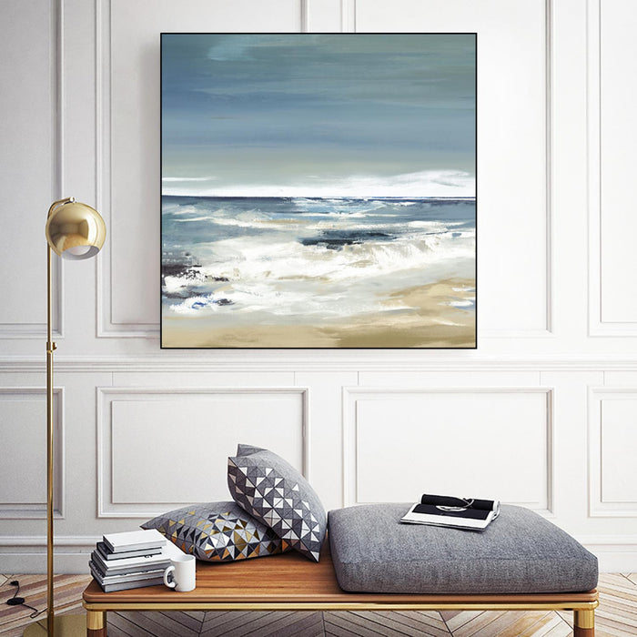 \"East Coast Ii\" Canvas Framed Black 20x20 Wall Art