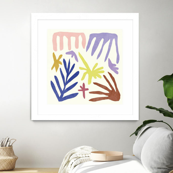 \"Coral Construction Ii\" Matted and Framed White 30x30 Wall Art