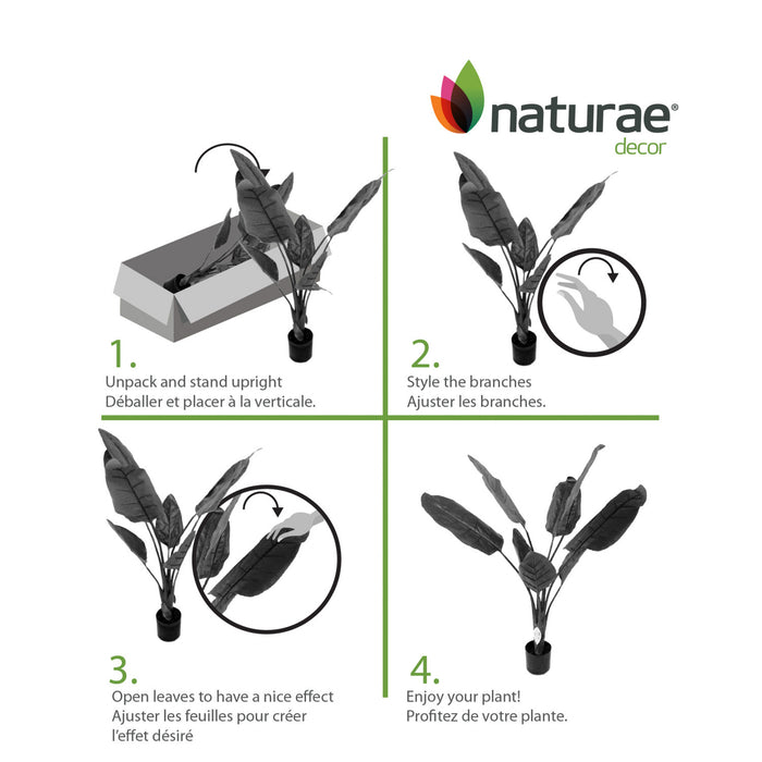 Artificial 70\" Bird Of Paradise Indoor & Outdoor In Black Pot