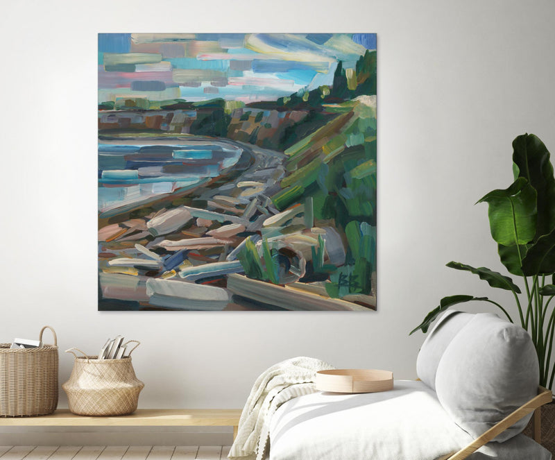 \"Early Morning On The Beach\" Giant Art 72x72 Wall Art