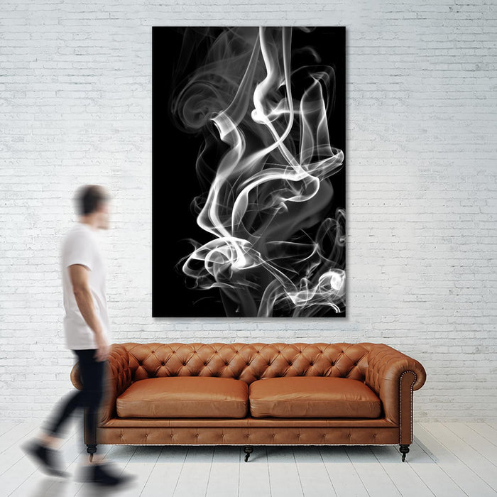 \"Black Smoke Abstract\" Giant Art 84x54 Wall Art