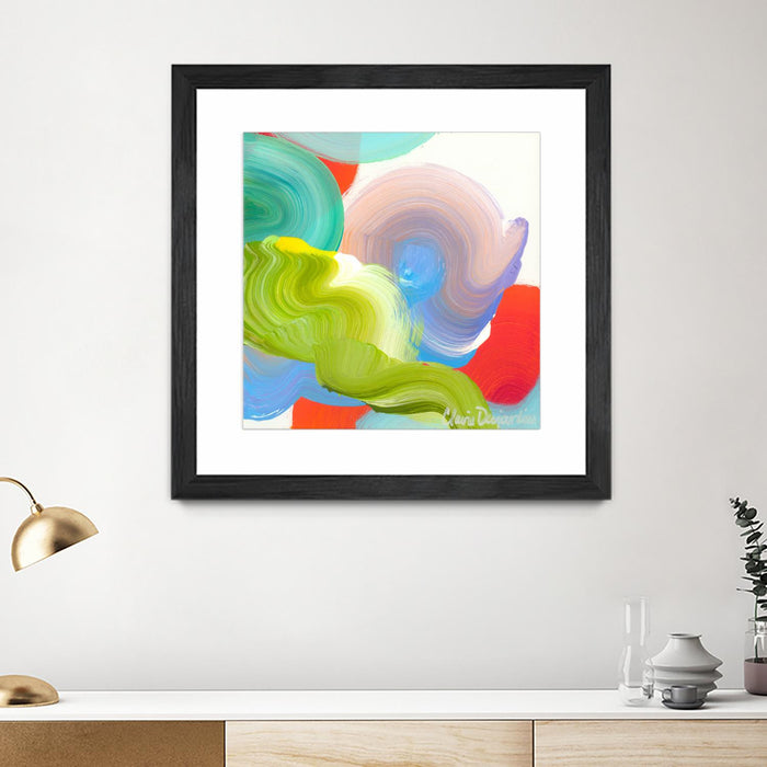 \"Vav 05\" Matted and Framed Black 36x36 Wall Art