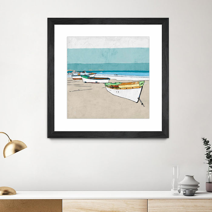 \"Lined Up\" Matted and Framed Black 36x36 Wall Art