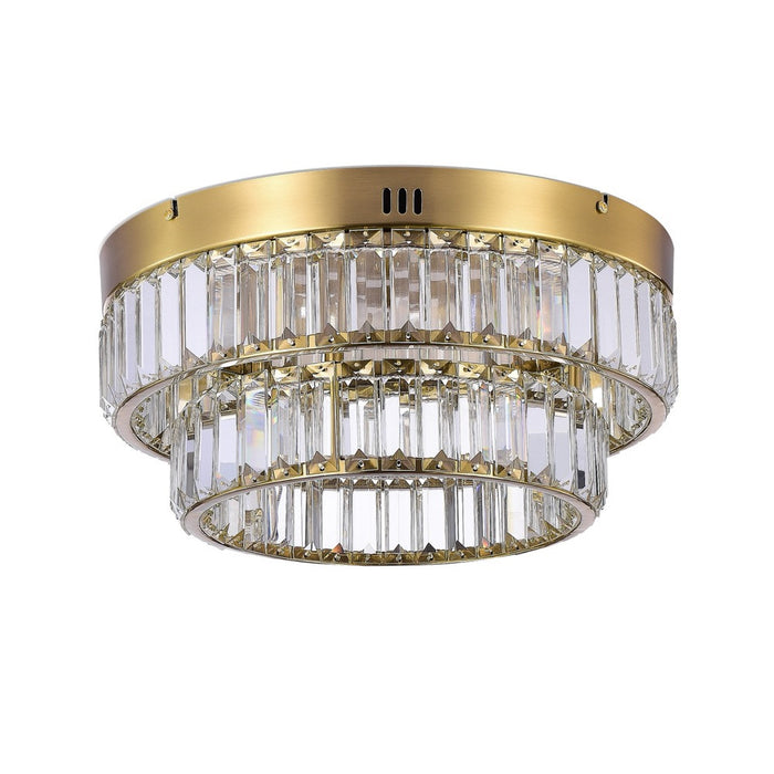 Stella Two-Tier LED Brushed Brass Flush Mount