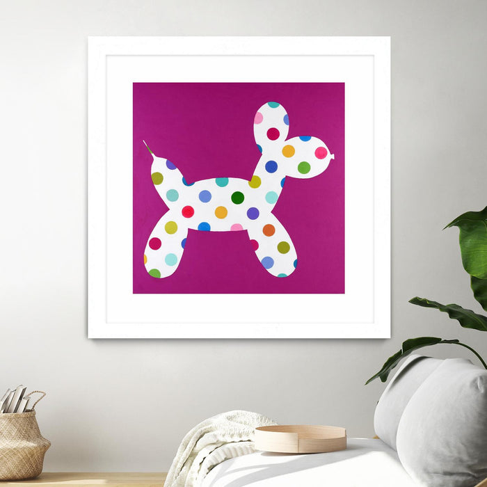 \"Dottie\" Matted and Framed White 30x30 Wall Art