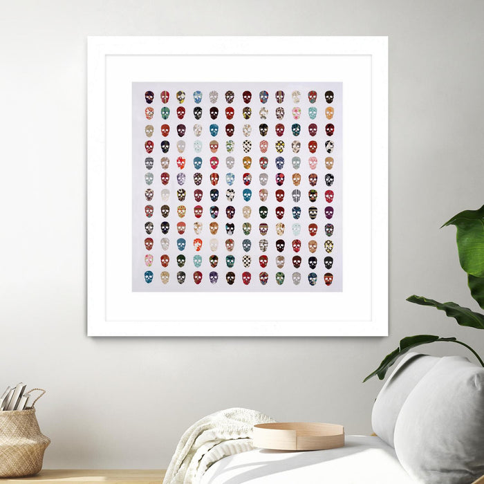 \"Gorgeous Crowd\" Matted and Framed White 36x36 Wall Art